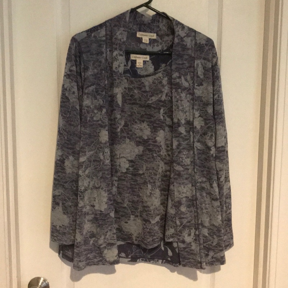 EUC Coldwater Creek 2-piece top. Cami and shirt.